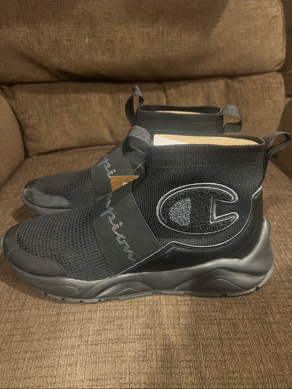 Mens Champion Rally Pro Knit Black Slip On Sneakers - Picture 5 of 10